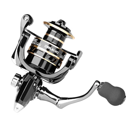 DEUKIO Spinning Reels 12KG Max Drag Carrete De Pesca 5.2:1 Metal Handle Fishing Reel Coils Reel for Fishing Accessories 2023