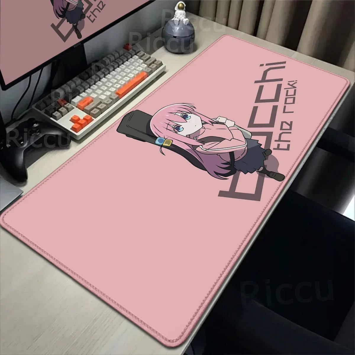 Anime HD Print Mouse Pad Bocchi The Rock Large Gaming Mousepad Rubber Computer Mouse Mat Gamer Locking Edge Accessories Non-slip