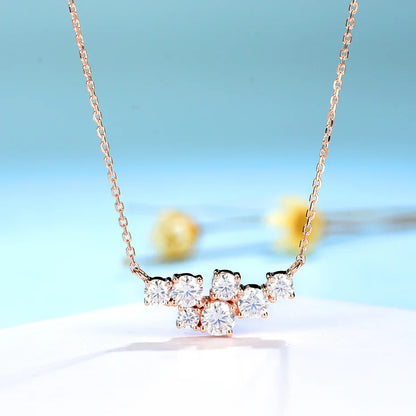 Kuololit 58514K 10K 9K Moissanite Necklace for Women Solid Rose gold Luxury Pendant For Engagement Party Anniversary With Chain