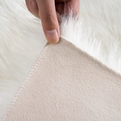 Long Strip Carpet Fluffy Soft Faux Fur Plush Bedroom Bedside Carpets Girl's Room White Home Decoration Rugs Furry Chair Cushion