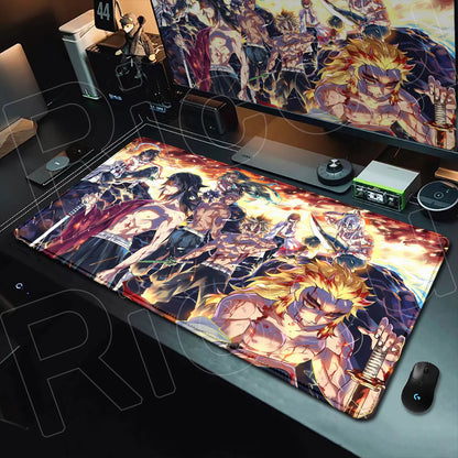HD Printing Anime Mousepad Non-slip Rubber Base Office Deskmat XXL Student Writing Keyboard D-Demon Slayer Pc Gaming Accessories