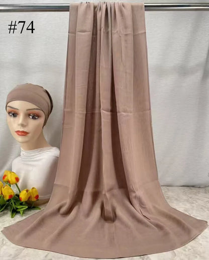 Mini Modal Hijab with Undercap Set Basic Stretchy Pullover Headscarf Thin Breathable Sunscreen Head Wrap Hijabs Scarf 165*50cm