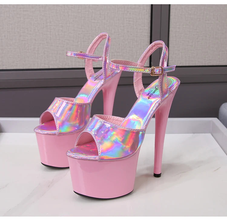 Platform Shoes for Women 2023 Designer Luxury Strip Pole Dance Heels Dance Shoes Red Pink Sandals Women Summer Elegant 20cm High