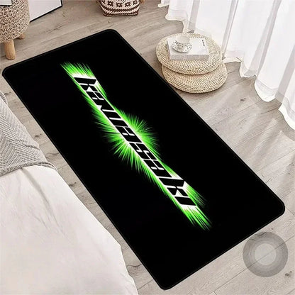 Kawasaki Motorcycle Carpet Garage Mat Racing Cool Moto Display Motorcycle Display Mat Kawasaki Anti-slip Floor Decoration Rug