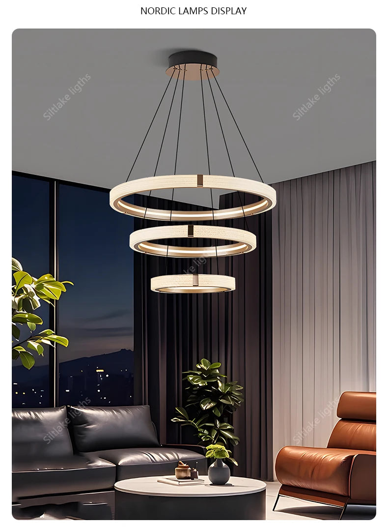 Modern design creative round simple chandelier ring Lights suitable for living room bedroom restaurant home round Pendant Lights