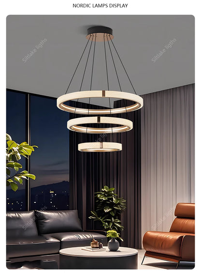Modern design creative round simple chandelier ring Lights suitable for living room bedroom restaurant home round Pendant Lights