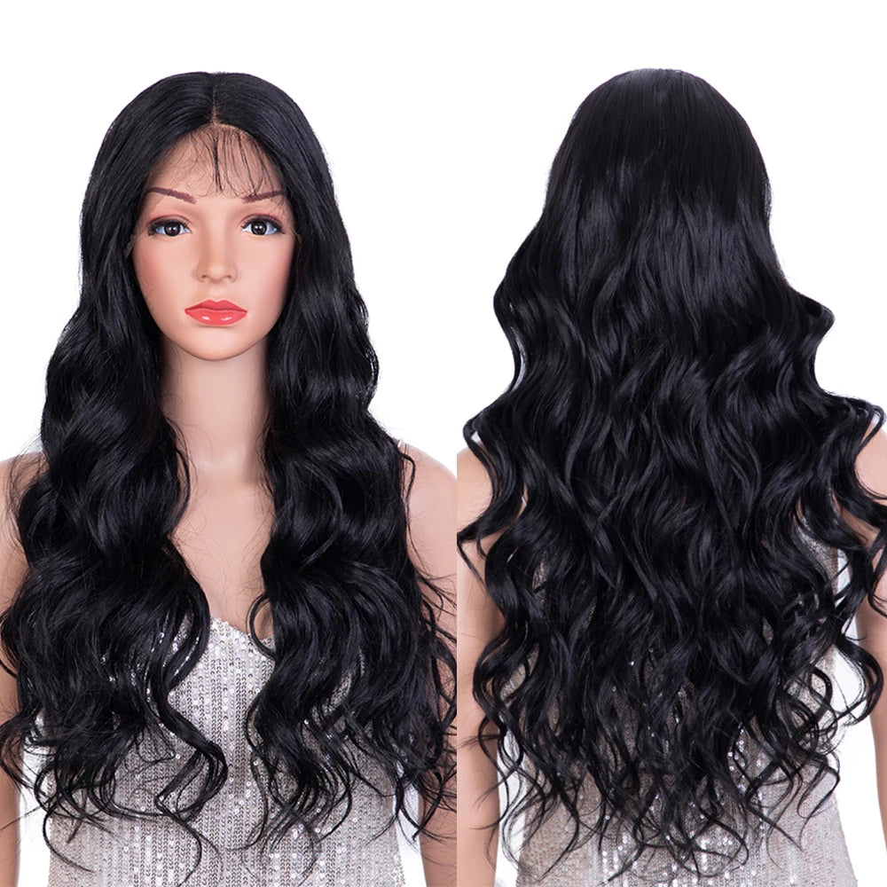 Synthetic Lace Frontal Wig For Women Cosplay Highlight Wig Body Wave Lace Wig Orange Ombre Blonde Brown Wigs Heat Resistant Wig