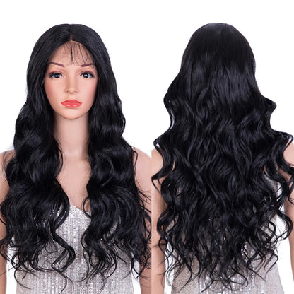 Synthetic Lace Frontal Wig For Women Cosplay Highlight Wig Body Wave Lace Wig Orange Ombre Blonde Brown Wigs Heat Resistant Wig