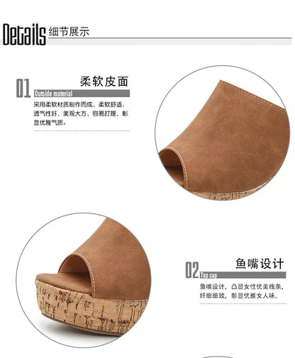 11CM Super High Heels Platform Sandals Women Wedges Open Toe Shoes Ladies Summer Slip On Slippers Beach Slides Femmes Sandalias