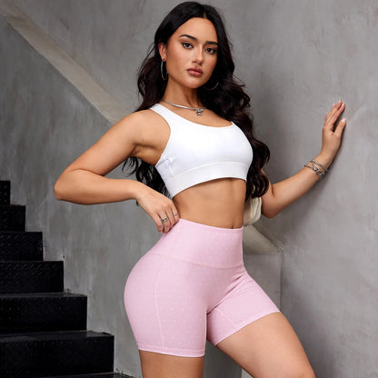  Women's Sexy Polka Dot Yoga Shorts Summer Casual Running Fitness Shorts Sportswear High Waist Tights Gym Outfit