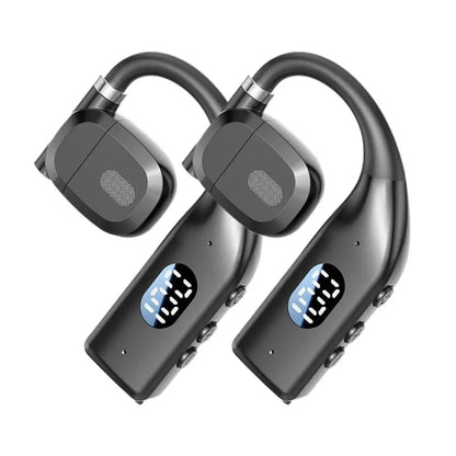 2PCS Bluetooth Ear Hooks Rotatable Earphones LED Digital Display Wireless Sport Headphones Long Battery Life Headset