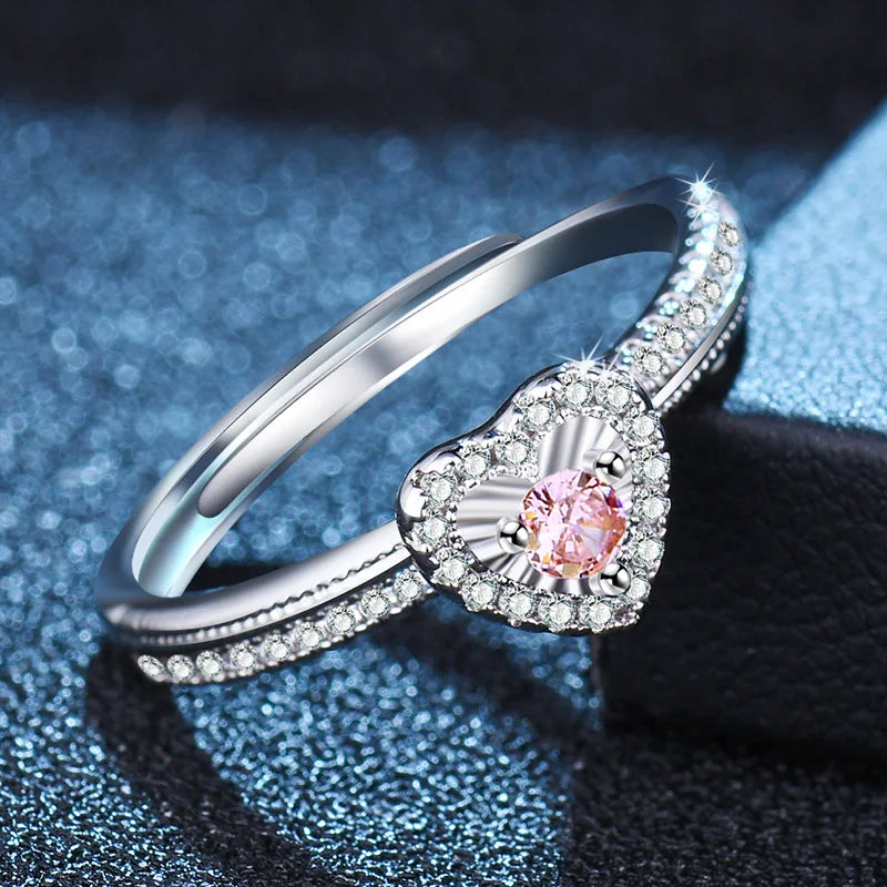 Original 925 Sterling Silver Ring High Quality Adjustable Opening AAA Zircon For Women Wedding Fine Fashion Jewelry Gift