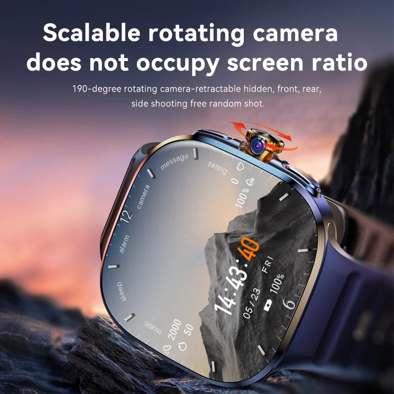 32GB+1024GB 5G LTE Smartwatch Android 10.0 2.4-inch AMOLED Display Smart Watch With 800W Pull-out Camera Sim Card Slot GPS WIFI
