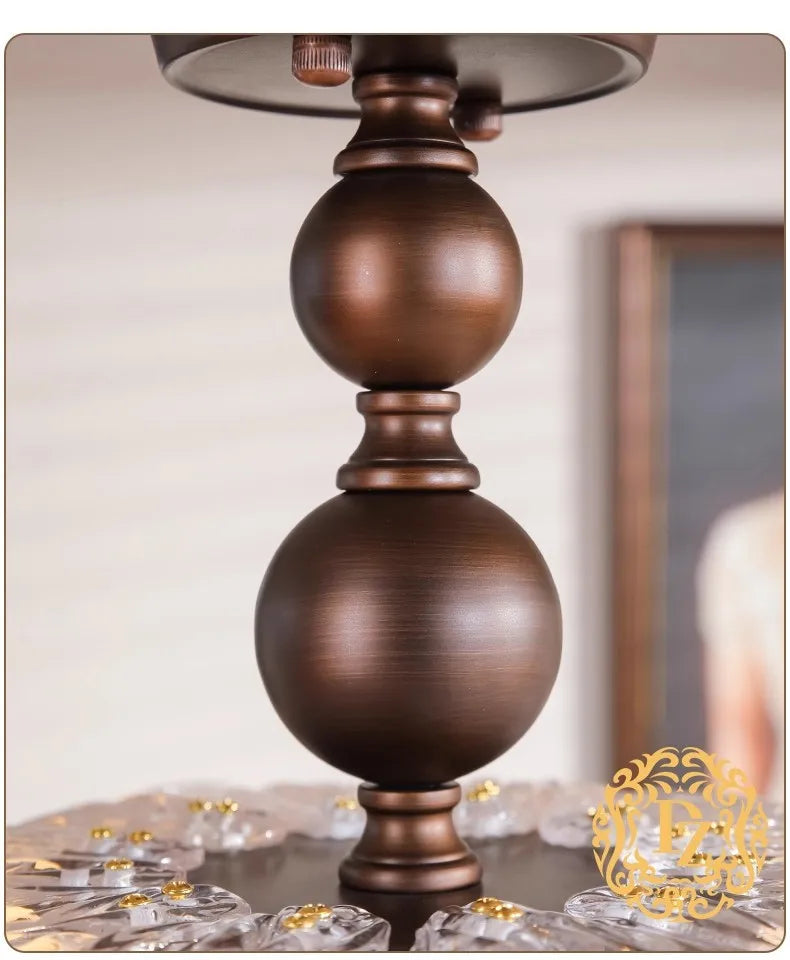 French Ceiling Lamp American Retro Bedroom Chandelier Lights Study Room Master Bedroom Lamp Suspension Luminaire