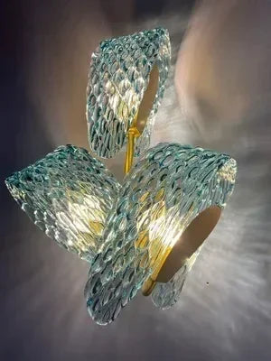Modern Blue Glass Led Pendant Lamp Copper Designer Hanging Chandeliers for Living Room Bar Bedroom Suspension lustre Lights