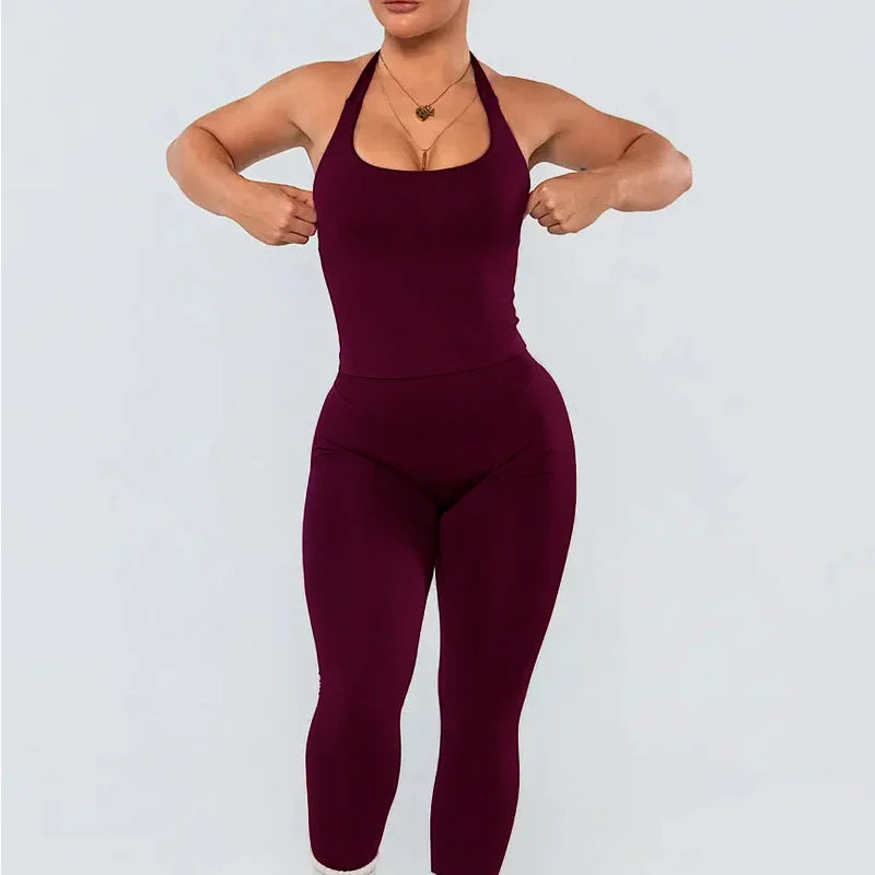 two pieces yoga outfits DF impact gym clothing fitness pants set DFNNYE woman Halter Top sports leggings Gym workout sets