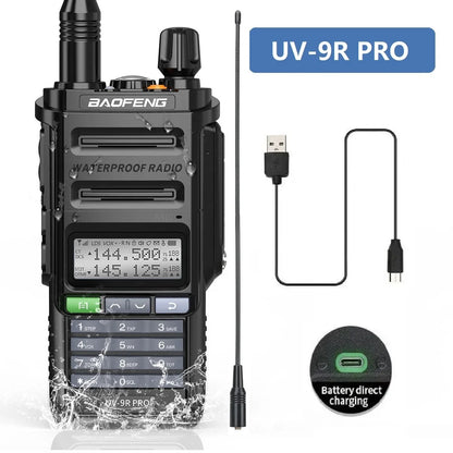 Baofeng UV-9R Pro V2 V1 Walkie Talkie IP68 Waterproof Dual Band Type-C Long Range Upgrade Tri-power Ham CB Radio Two Way Radio