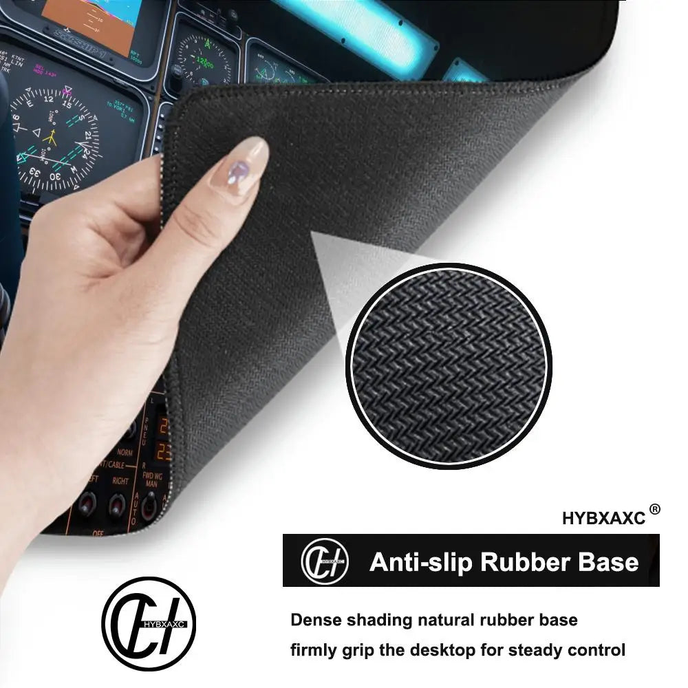 Plane Instrument Panel Mousepad HD Airplane Speedometer Mouse Pads XXL Non-slip Rubber Desk Mat Pc Gamer Deskmat Cockpit Playmat