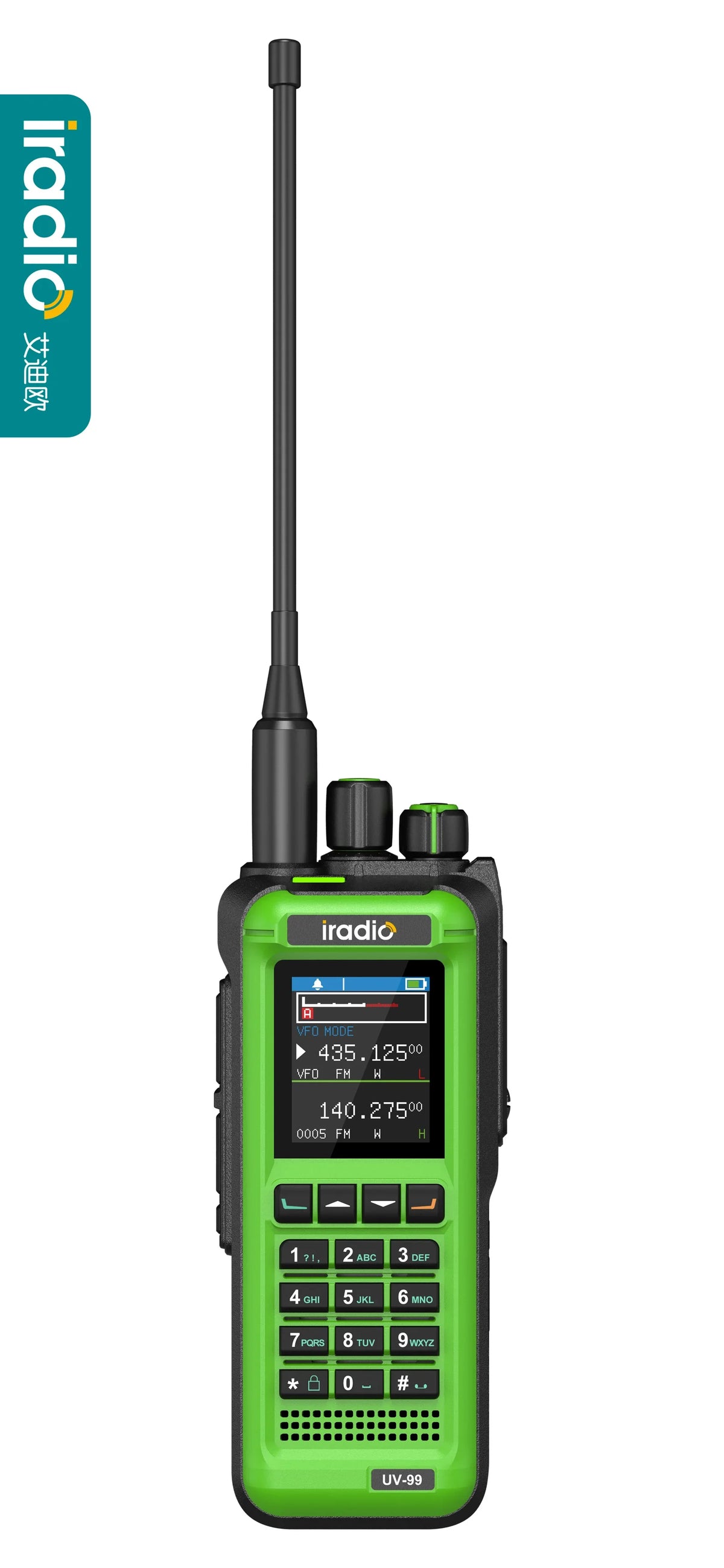 IRadio UV-99 Analog Walkie Talkie 15W High Power UV Dual Band with Dual Display Aviation Frequency One-Key Weather Channel