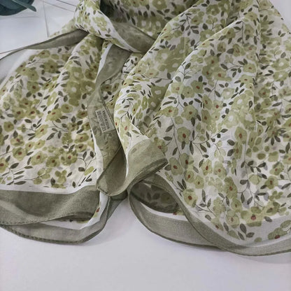 Small Flower Full of Stars Print Women Elegant Chiffon Georgette Bandana Scarf Summer Beach Sunscreen Thin Hijab Shawl