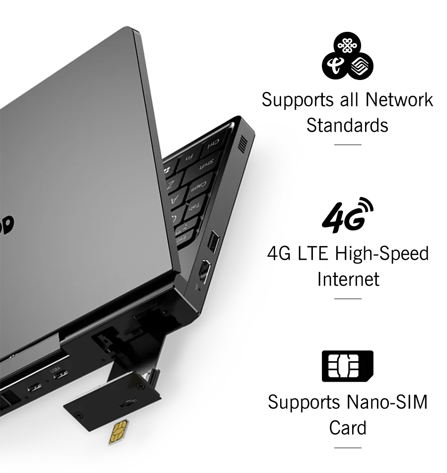 GPD Pocket4 2 in 1 Laptop Tablet 8.8 Inch 144Hz AMD AI 9 HX370 8840U 64GB 2TB NVMe Portable Palm Size Mini PC