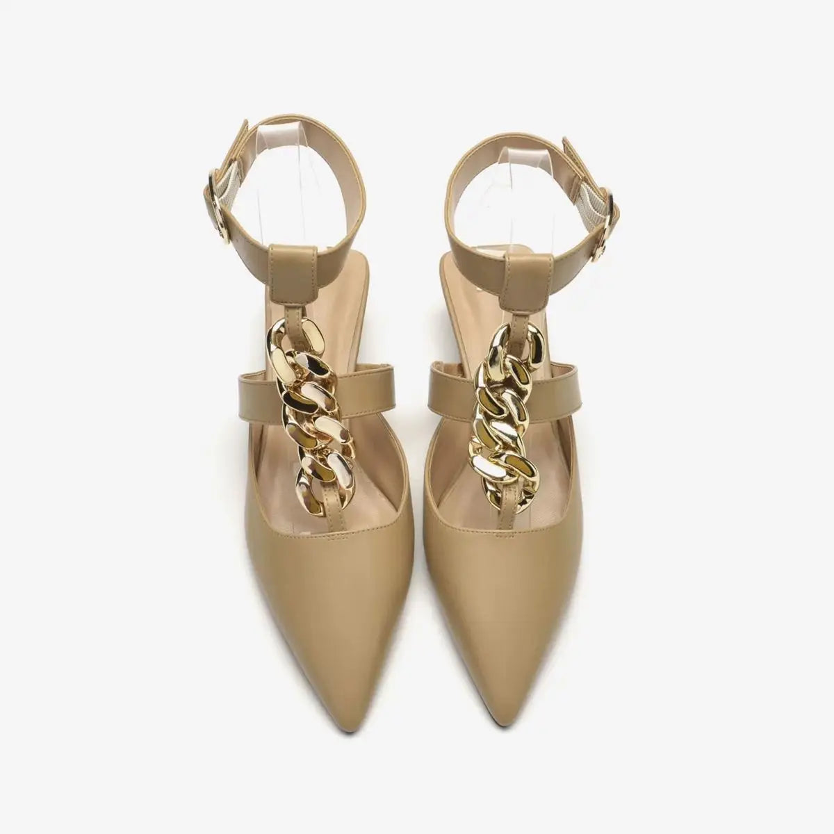 Women's Sandals Summer 2025 Design Metal Chain Adjustable Buckle Female Luxury Heeled Shoes Fashion Party Banquet Heels Ladies