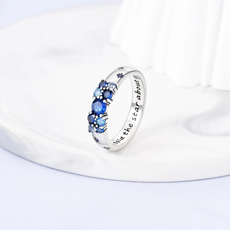 Original 925 Sterling Silver Ring Colorful Diamonds Cubic Zircon Finger Ring For Women Jewelry Wedding Engagement Birthday Gift