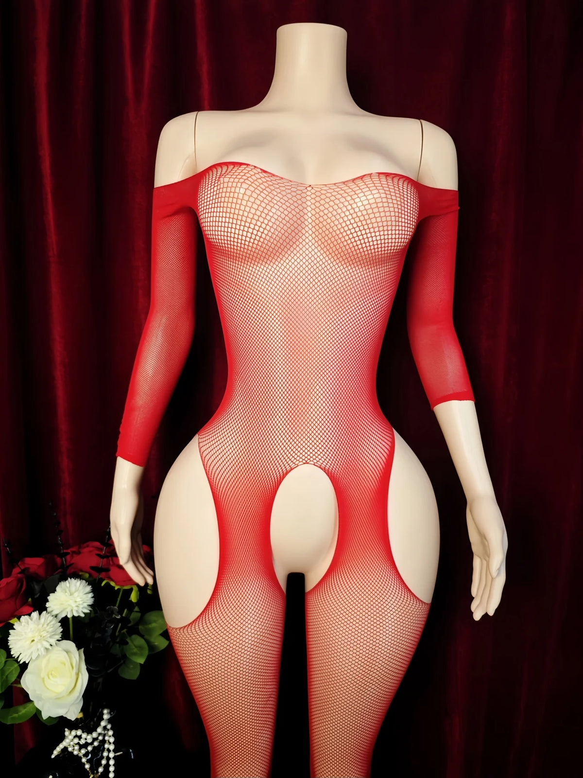 Fishnet Jumpsuit Bodystockings Sexy Lingerie Mesh Hollow See-Through Tight Lingerie Erotic Pajamas Elastic Night Club Underwears