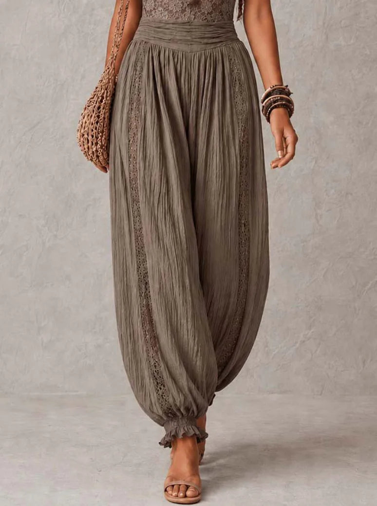 Solid Women Lace Jumpsuits For Spring Summer Sleeveless Slash Neck Loose Fashion Streetwear Overalls Pants Trousers 2026