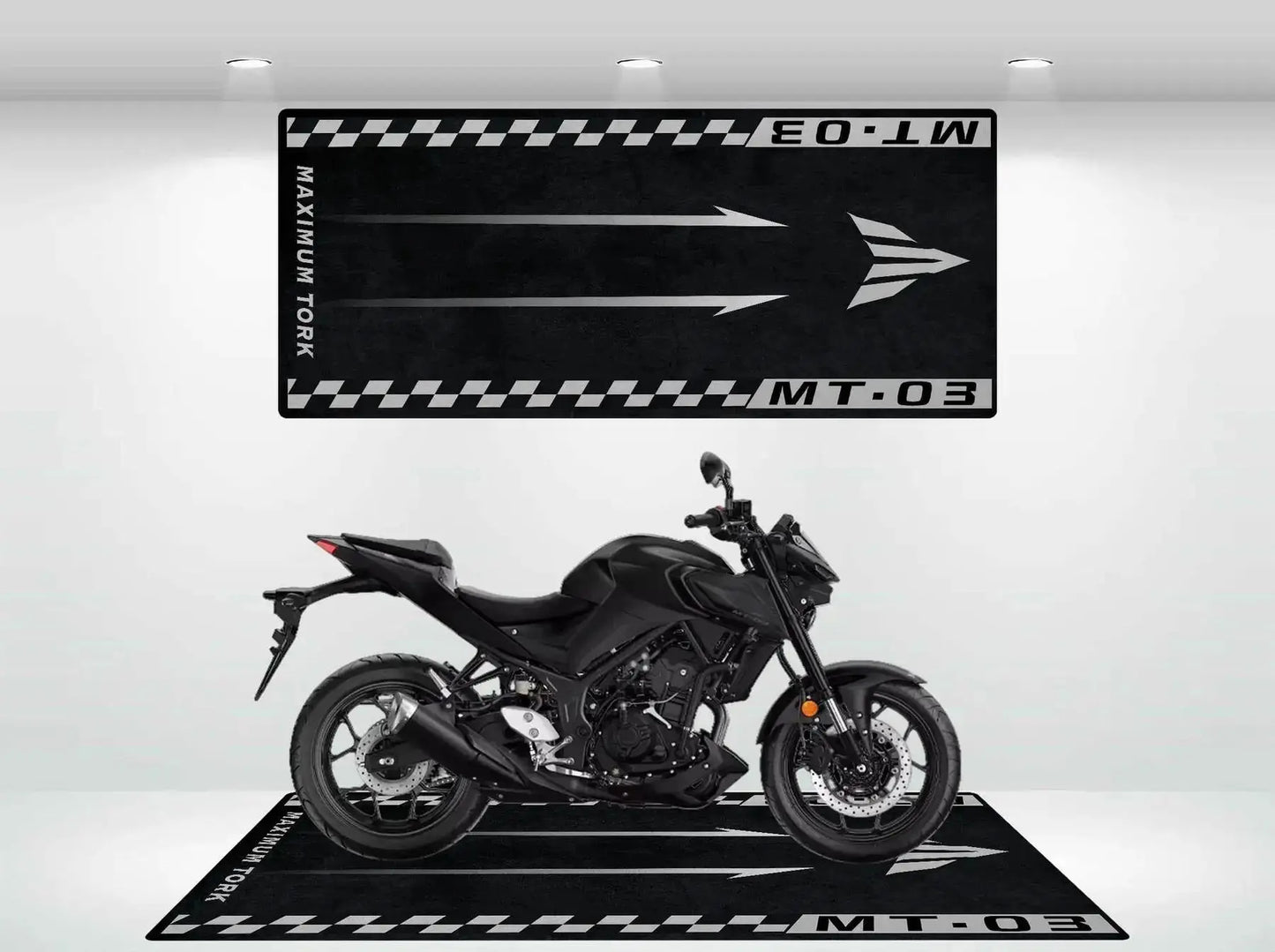 Crystal Velvet Motorcycle Mat for Yamaha R9/R6/MT-01/MT-03, Anti-Slip Garage Floor Mat, Oil Absorbent, Motorbike Parking Rug