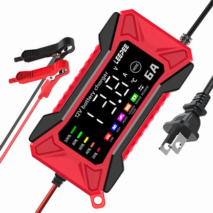 Intelligent Car Battery Charger Full Automatic Smart Battery Charging Fast Power Charging Pulse Repair Tools  Digital LCD Display For SUV Motorcycle Truck RV