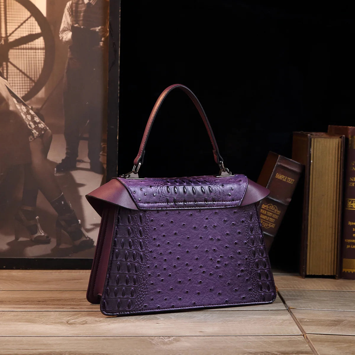 Luxury Designer Brand New Cowhide High Quality Crocodile Print Handbag Women's Fashion Single Shoulder Crossbody Bag Hot Sale