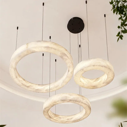 Alabaster Chandelier Spanish Natural Marble Round Hanging Chandeliers For Living Dining Room Loft Bedroom Alabaster Lights