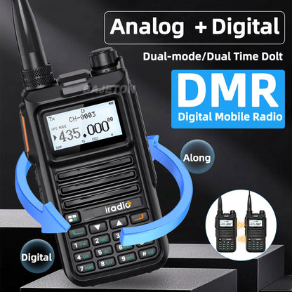 Iradio DM-UV4R DMR Walkie Talkie Dual Mode Dual Time Slot AES-256 Encryption Digital Analog SMS NOAA For RT-4D Ham Radio
