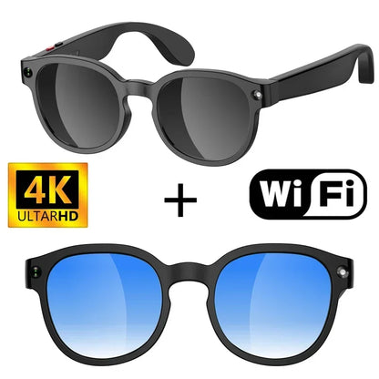 4K AI Smart Glasses with Camera, Anti-Shake Video Recording & WiFi Transmission, Real-Time Translation Smart Glasses