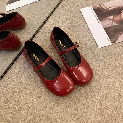 New Spring Autumn Women Ballet Flats Comfort Round Toe Soft Sole Leather Shoes Ladies Daily Wear Dress Mary Jane Shoes