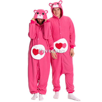 Favofans Animal Kigurumi Adults Women Bear Onesies Pajamas Halloween Costumes Cosplay Jumpsuit Christmas Gift