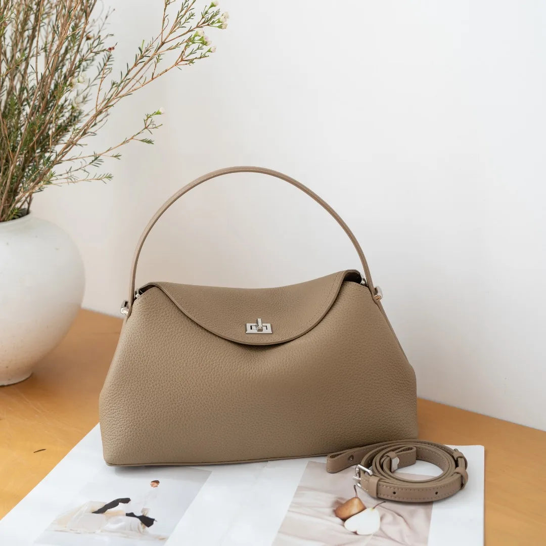 Women's Genuine Grade Leather Handbag Luxury Designer Brand Ladies Cowhide Shoulder Crossbody Bags for Woman High Quality New