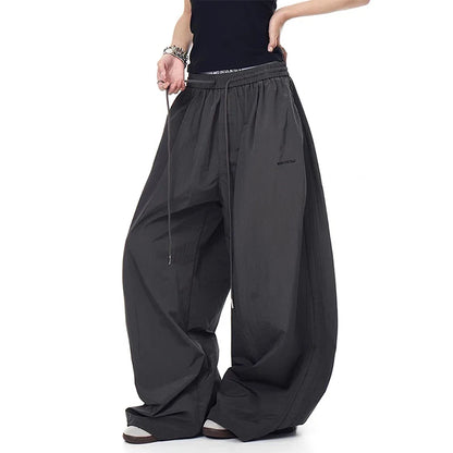 Women's Red Goth Sweatpants Baggy Parachute Pants Harajuku Oversize Dance Pants Japanese 2000s Style Y2k Vintage Emo Trousers