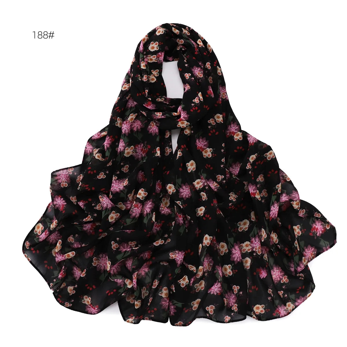 66 Colors Pearl Chiffon Printed Hijab Scarf New Fresh Small Floral Polka Dot Sunscreen Silk Scarf Shawl Turbans for Women Hijabs