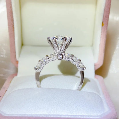 luxury 18K white gold and platinum PT950 marquise colored diamond moissanite ring women's colored special-shaped ring