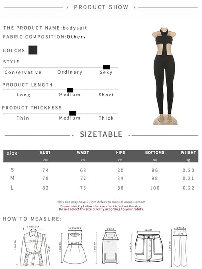 Weird Puss Sexy Jumpsuit Women Midnight Coquette Sleeveless Waistless Skinny Midnight Clubwear Stretch Workout Activity Overalls