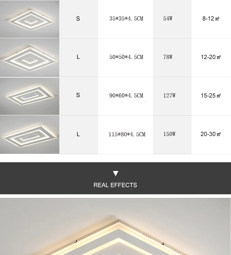 Modern Ultrathin Acrylic LED Ceiling Lamp Home Decor Sqaure LED Ceiling Light Bedroom Living Room Corridor Dimming Ceiling Light