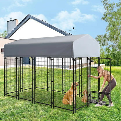 8x4x6 FT Outdoor Dog Kennel,UV Resistant Waterproof Pet House Enclosure,Cage for Large Dogs,Outside Use, Custom