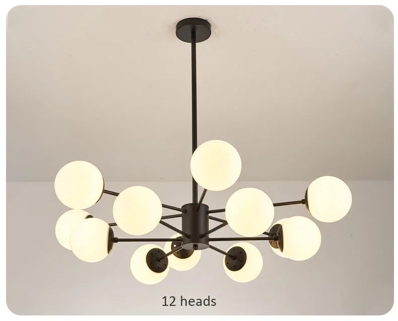 Modern Lustrous Glass Chandelier Ceiling Light Elegant Indoor Lighting for Living Room Dining Room - Luxury Room Decoration
