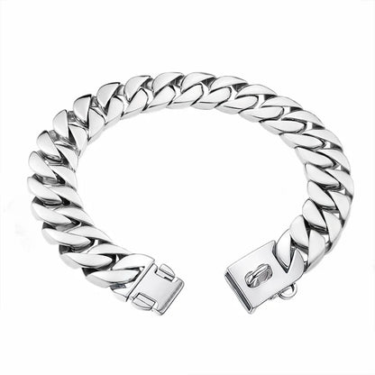 Large Dog Collar 32mm Metal Pet Choker Gold Silver Stainless Steel Chain Dog Accessories for Cane Corso Labrador Rottweiler