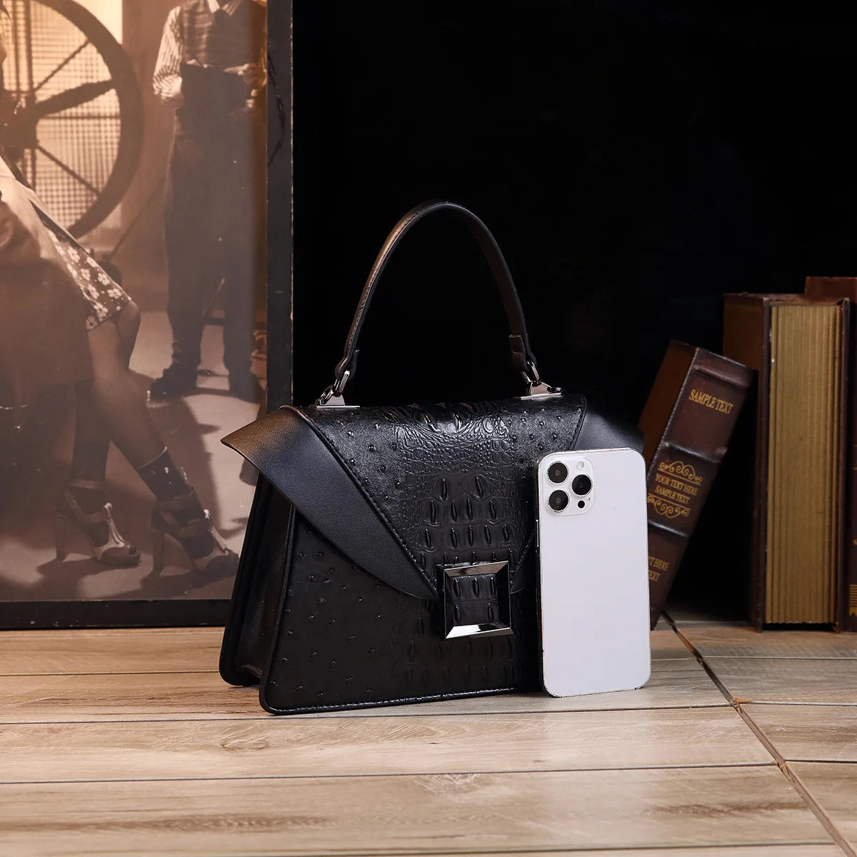 Luxury Designer Brand New Cowhide High Quality Crocodile Print Handbag Women's Fashion Single Shoulder Crossbody Bag Hot Sale