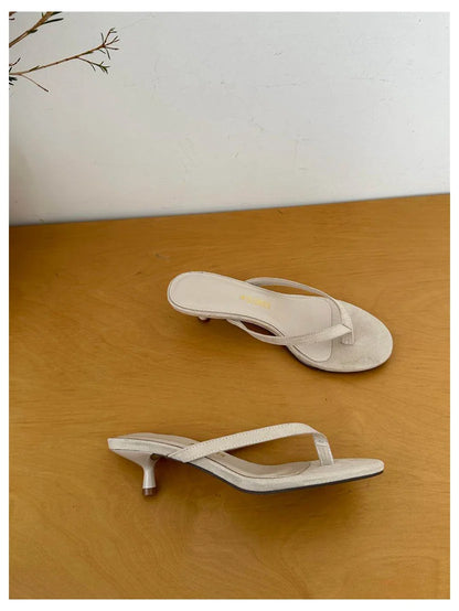 2026 New Summer Thin Heels Slippers Sandals Narrow Band Slides Ladies Shoes Fashion Women Pumps Flip Flops Luxury Slippers Shoes