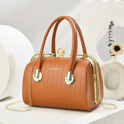 Fashionable Versatile High-End Texture Chain Handbag Shoulder Crossbody Bag for Women Summer New Arrival Boston Pillow Bag
