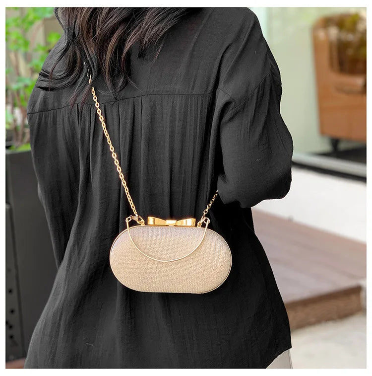 Luxury Sequined Hand-held Dinner Bag, Elegant Style Bag, High-end Chain Single-shoulder Crossbody Bag, Handbag for Wedding Party